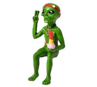 ccuzs Alien Statue - Resin Collectible Tabletop Ornament | Inspired Decorative Figurine Retro Sci FI Sculpture Desk Display Accent for Car Dashboard, Home, Garden, Halloween Use