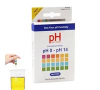 ccuzs Bandes Ph pour test d'urine et de salive, papier de test Ph | Bandes Ph 0-14 pour analyse 'eau - Papier de test pH de 100 bandes pour tester l'eau potable, la nourriture, les piscines, les