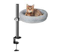 ccuzs Cat Desk Bed for Indoor Cats, Desk Pet Nest for Cats, Cat Bed for Table Or Shelf, Over The Desk Cat Bed 16.54 inches for Pets, Present, Indoor, Cats, Table, Desktop, Gray Color
