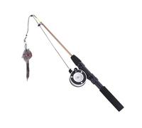 ccuzs Cat Fishing Pole Toy, Retractable Cat Teaser Wand, Indoor Cat Training Game, 2 sections Long Cats Teaser 40 cm to 72 cm for Kitten, Indoor, Bored Cats, Cats Accessories, Present