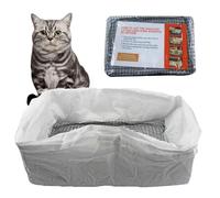 ccuzs Cat Litter Box Liners, Heavy-Duty Drawstring Pads, Leakproof Convenient Long Lasting Large Pet Pan for Easy Cleaning, Indoor Kitten Tray Bags (18.5x14.17x6.69 inches)