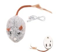 ccuzs Cat Mice Toy, Electronic Kitten Toy, Durable Plush Cat Toy, Feather Tail Toys with Realistic Motion and Design 4.72 x 2.95 x 1.97 inches for Indoor and Outdoor Play (1 Piece)