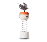 ccuzs Cat Treat Dispenser, Spring-Loaded Feeder, Feather Toy with Bell, Suction Cup Base, Slow Feeder Puzzle Ball, Interactive Toy for Indoor Cats, Kittens, 2,48 x 3,54 in