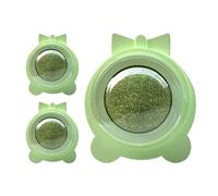 ccuzs Catnip Ball Toy, Silvervine Rotating Treat, Stick Wall, Teeth Cleaning, Lick-Safe Design, Indoor Cat Entertainment, Kittens and Adult Cats5,5 x 4,5 x 4,5 x 4,7 cm Green Blue