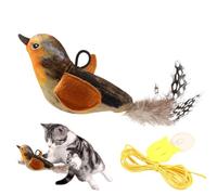 ccuzs Chirping Bird Cat Chew Toy, Interactive Sound Toy for Cats, Simulated Plush Kitten Plaything, Bite-Resistant Stress Relief Toys for Indoor Pets, 11 x 5 x 4 cm 25 g multicolore