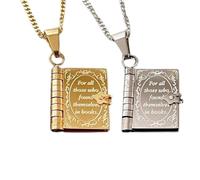 ccuzs Collier pour amoureux du livre, bijou créatif, élégant et charmant unique, petit pendentif de livre, pendentif créatif multi-couches ouvrable pour femme avec un design littéraire charmant, 53,3