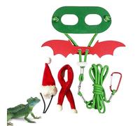 ccuzs Costume de lézard mignon, costume de dragon barbu de Noël | Costumes de lézard de Noël avec ailes - harnais de dragon barbu, corde de traction colorée pour la marche