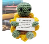 ccuzs Crochet Turtle Plush, Positive Stuffed Animal, Handmade Motivational Toy, Includes Encouragement Cards Soft and Cuddly Fabric for Kids Friends Teachers, 3.94 inches