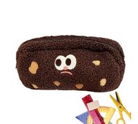 ccuzs Cute Cookie Pencil Pouch for Kids, Soft Storage Bag for Teens, Large Capacity School Pen Case, Portable Stationery Organizer, Fun and Sturdy, Ideal for Students, Perfect for, Dark Brown,