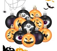 ccuzs Décorations d'arbre d'halloween 12 Pièces De Décorations De Fête | Boules Fantômes Chauves-Souris Citrouilles pour Halloween Noël Anniversaire Automne Fêtes Réunions Familiales