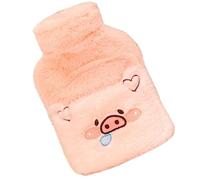 ccuzs Dessin animé Animal Hot Water Bottle, Plush Cover Hand and Feet Warmer, Portable Removable Heating Pad, Cute Hot Water Pack for Indoor and Outdoor Use, 7,87 x 5,91 in
