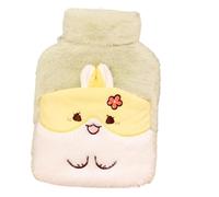 ccuzs Dessin animé Animal Hot Water Bottle, Plush Cover Hand and Feet Warmer, Portable Removable Heating Pad, Cute Hot Water Pack for Indoor and Outdoor Use, 7,87 x 5,91 in