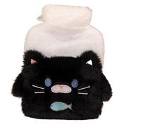 ccuzs Dessin animé Animal Hot Water Bottle, Plush Cover Hand and Feet Warmer, Portable Removable Heating Pad, Cute Hot Water Pack for Indoor and Outdoor Use, 7,87 x 5,91 in