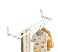 ccuzs Drying Rack - Wall Mounted Heavy Duty Space Saving | Towel Rail Foldable Metal Laundry Drying Bar Organizer Space Efficient Design for Dorm, RV, Bathroom, Room, Closet