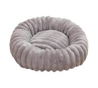 ccuzs Elegant Design Small Pet Bed, Donut Dog Bed Plush, Round Cat Bed Anti Slip, Washable Plush Dog Beds 40cm for Cats and Dogs, Indoor, Present, Beds Room, Living Room, Gray, Cream Color