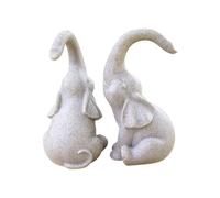 ccuzs Elephant Couple Statue, Romantic Resin Figurine, Elegant Desktop Ornament, Handcrafted Home Décor, Ideal Present for Valentine's Day, Living Room, 7,3 x 6,5 x 12,8 cm Blanc