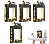 ccuzs Graduation Photo Box - Centerpiece LED Light Table Decor Set | Picture Display Frame Illuminated Memory for Siblings, Friends, Classmates, Home, Bedroom Or Nightstand Bedside