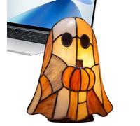 ccuzs Halloween Ghost Lamp, Resin Desk Light, Cute Book Decor, Soft Ambient Glow, Handcrafted Novelty Design, Perfect for Tabletop Shelf Window Holiday Display, 5x5x13cm 360g Resin