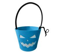 ccuzs Halloween Light Up Bucket, Fluorescent Felt Tote Bag for Kids, Glowing Goody Bag for Trick-Or-Treating Chocolates Snacks Party Favors Holiday Night Decorations, 9.45x6.3x6.3 inches