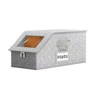 ccuzs Hat Organizer, Baseball Cap Holder, Closet Storage Box, Transparent Lid Design, Large Capacity Case, Clear 24 fentes, for Display Closet Shelf Travel Use, 43×22×17cm Gray