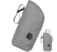 ccuzs Insulated Milk Bottle Bag, Nursing Bottle Insulation Tote, 8,86 x 5,71 x 0,79 inches Temperature Control Breastmilk Storage Bag, Travel, Car Warmer for Baby Feeding While Road, Gris,