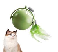 ccuzs Interactive Cat Ball, Automatic Exercise Toy, Smart Moving Pet Balls with Obstacle Avoidance and Feather, Safes DesignFun Rolling Toy for Cats and Kittens (3.35 inches)