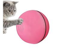 ccuzs Interactive Cat Ball Toy, Light-Up Moving Kitten Toy, Automatic Rolling Ball Rechargeable, Indoor Use for Active Play and Boredom Relief, 6.5x6.5X 6.5cm 90g Pink White Green