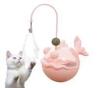 ccuzs Interactive Cat Toy, Cat Feather Teaser, Catnip Treat Distributeur with Feather Sensory Design for Indoor Kitten Exercise and Mental Stimulation, 7,48 x 4,92 x 4,92 Inches