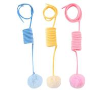 ccuzs Interactive Cat Toy, Retractable Kitten String. Entertaining Colorful Attention Grabbing Safe, Kittens Exercise Toy, Lightweight Cat Teaser Ball Game for Indoor Playful Practice, 1-3cm