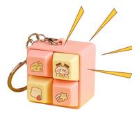 ccuzs Keyboard Clicker Fidget - Four Square Key Chain ¦ Capybara Bag Charm with Fun Feature, Stress Gadget with Cute Design, Keyboard Key Chain, Fidget Toy for Kids Stress Relief
