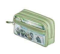 ccuzs Large-Capacity Portables Pencil Case, Aesthetic Zipper Pen Pouch, Organiseur de rangement pour stylets, stylos, cartes, et petits articles, idéal pour l'école, le bureau, ou le voyage, vert,