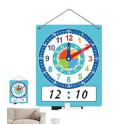 ccuzs Learning Clock, Dry Erase Telling Time Teaching Clock for Kids, Double Side Writable Time Practice Tool, Homeschool Supplies for Classroom and Home Use, 13,5 x 10,91 Inches, Single Attribute