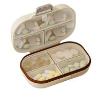 Ccuzs Pill Organizer Travel, Silicone Pill Box, 7 Compartment Weekly Holder, Pocket-Sized Design, Moisture Preuve Case, Ideal For Suppléments, Fish Oil, And Medication, 3,9 x 2,4 x 1,4 pouces
