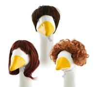 Ccuzs Porch Geese Outfits Wigs, Funny Bang Hair Accessories, Decorative Costume Set, Weather-Resistant Yard Décor For Gooses Statues, Garden Patio Courtyard Ornament