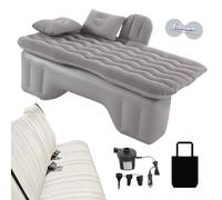 ccuzs Portable Inflatable Car Air Mattress with Pump, Comfortable Travel Blow-Up Sleeping Bed for Camping, Road Trips and Hiking, 53,15 x 27,56 Inches, Gray, Dark