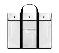 ccuzs Poster Holders for Storage, Clear PVC Organizer Bag, Bulletin Board Holder, Art Supplies Storage with Handle & Pocket for Sketching, Drawing, 31,5 x 25,59 in, Noir, riferimento Alla