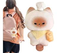 ccuzs Stuffed Steamed Bun Cat Plush, Soft Chef Bread Kitten Doll, Adorable Cat Plush Toy, Cozy and Huggable Feel That Kids and Adults Will Love for Schoolbags and Handbags 4.72 inches