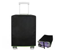 ccuzs Travel Luggage Cover, Anti-Scratch Protective Suitcase Cover, 20,47 x 28,54 x 12,2 inches Convenient Fluorescent Green Hem Stretchable Protector for Hard Sided and Wheeled Luggage, Noir,