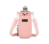 ccuzs Water Bottle Carrier with Strap, Multi Function Sling, Adjustable Shoulder Strap Beige, Black, Pink, Blue, Phone Pocket for Camping, Hiking, Travelling, 9.06x3.94 inches