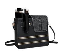 ccuzs Water Cup Storage Bag, Portable Sports Bottle Holder, 9,45 x 3,94 x 8,27 inches Convenient Stylish Decorative Elegant Travel Cup Holder with Adjustable Shoulder Strap for Women, Noir,