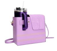 ccuzs Water Cup Storage Bag, Portable Sports Bottle Holder, 9.45x3.94x8.27 inches Convenient Stylish Decorative Elegant Travel Cup Holder with Adjustable Shoulder Strap for Women