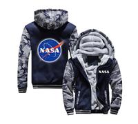 CCVQPF Sweat À Capuche De Sport pour Hommes pour Les Hauts De Blocage De Couleur De La NASA Veste À Capuche Graphique Manteau Épais Vêtements D'extérieur À Fermeture-Camo-A||XL