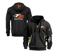 CCVQPF Sweat À Capuche pour Homme pour I.s.l.e of M.a.n T..T Veste À Capuche Sweat-Shirts À Demi-Fermeture Éclair Sweat-Shirt À Capuche À Manches Longues Veste -HeiS||XL