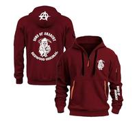 CCVQPF Sweats À Capuche Imprimés pour Hommes pour A.na.rc.h.y S.on.s Manteau À Capuche Sweat À Capuche Demi-Zip Pulls Vêtements De Sport Veste De Sport -JHS||L