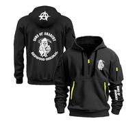 CCVQPF Sweats À Capuche Imprimés pour Hommes pour A.na.rc.h.y S.on.s Manteau À Capuche Sweat À Capuche Demi-Zip Pulls Vêtements De Sport Veste De Sport -HeiS||S