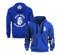 CCVQPF Sweats À Capuche Imprimés pour Hommes pour A.na.rc.h.y S.on.s Manteau À Capuche Sweat À Capuche Demi-Zip Pulls Vêtements De Sport Veste De Sport -LanS||3XL
