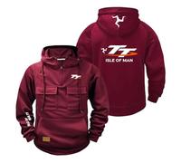 CCVQPF Veste À Capuche pour Homme pour I.s.l.e of M.a.n T..T Pulls Molletonnés Sweat À Capuche Demi-Zip Vêtements De Sport À Manches Longues Manteau À Capuche -JHS||XXL