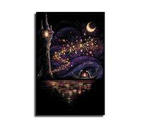CCW - Impression sur toile Raiponce et Flynn - Décoration murale moderne pour chambre à coucher