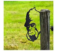 CCWORAN Gorille en métal - Ornements de jardin pour clôtures - Décoration extérieure - Animaux gorilles - Sculptures de jardin - Silhouettes en fonte rouillée - Art mural - Cadeau