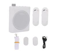 CCYLEZ Amplificateur Vocal sans Fil, Puce de Réduction du Bruit Intégrée avec 2 Micros Lavalier, Microphone Magnétique Bluetooth, pour Les Réunions en Classe, Les Discours, Les PE (White)